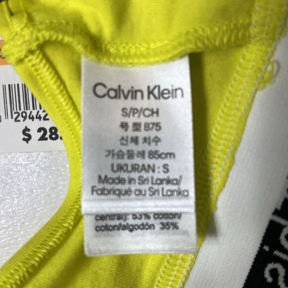 Calvin Klein Underwear Series Unlined Bralette Yellow White Size Small NWT - Picture 5 of 9